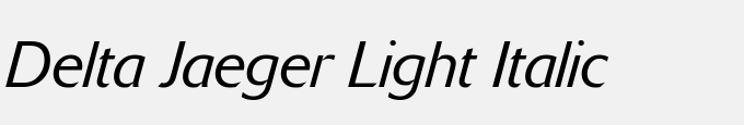 Delta Jaeger Light Italic